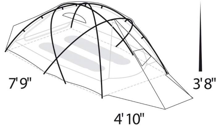 The floor plan and the most important dimensions.