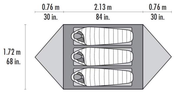 The floor plan and the most important dimensions.