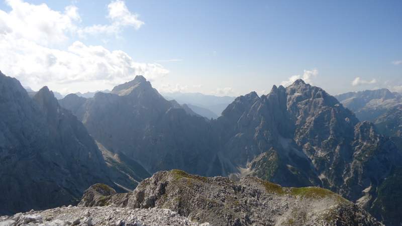 Razor on the left and Prisojnik on the right - view from Lipnica.