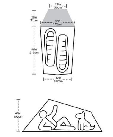 The floor plan and the dimensions.