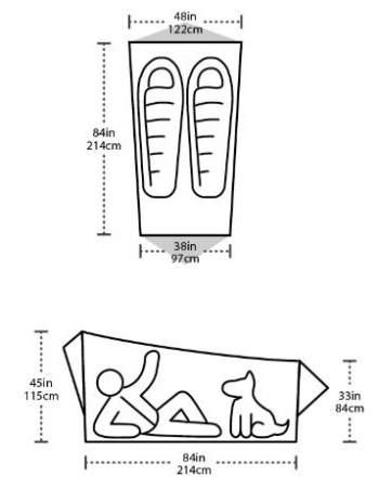 Scout 2 Carbon Tent - the floor plan and dimensions.