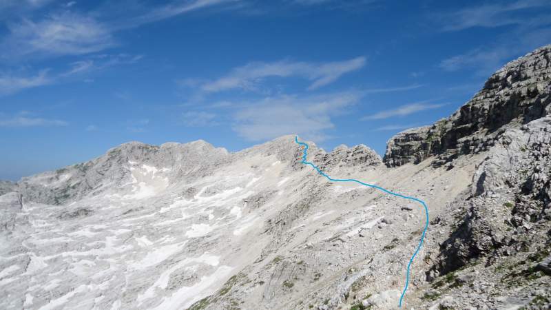 The main summit and the route.