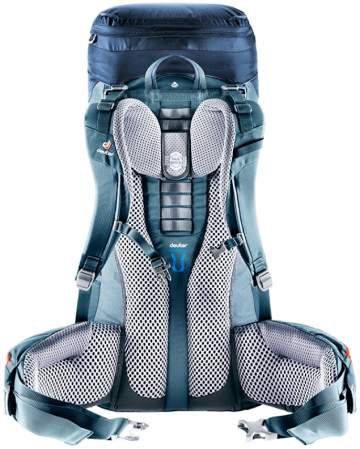 Central ladder type torso adjustability in Deuter Aircontact packs.