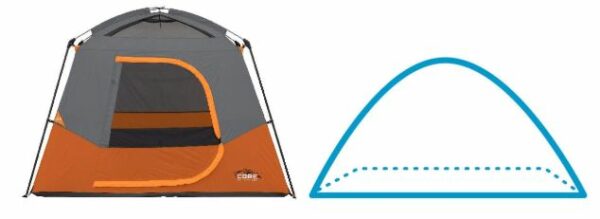 CORE 4 Person Straight Wall Cabin Tent 8 x 7