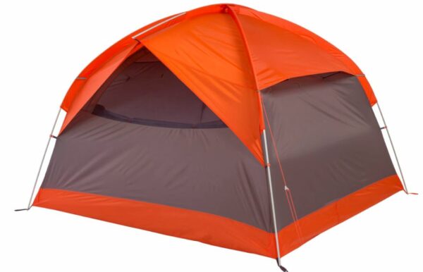The rear side of the tent with one window.