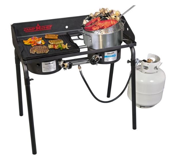 Camp Chef Explorer Double Burner Stove.