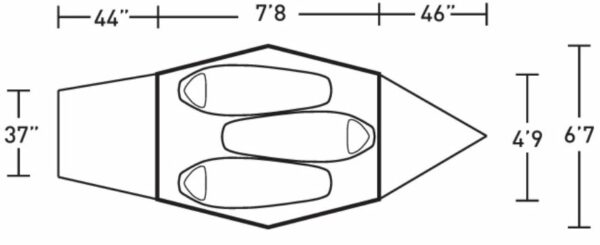 The floor plan and the dimensions.