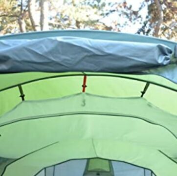 The inner tent attached to the shell.