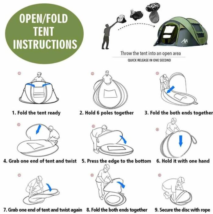 Pop up 2024 tent folding instructions