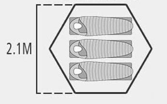 Hexagonal shape base.