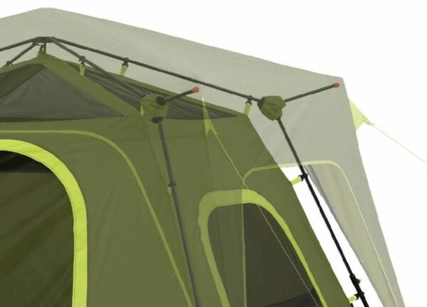 The eaves separate the fly from the tent.