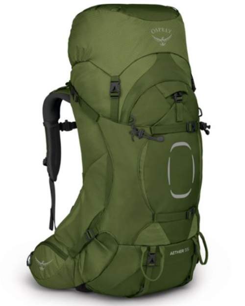 Osprey Aether 55 Pack for men - front view.