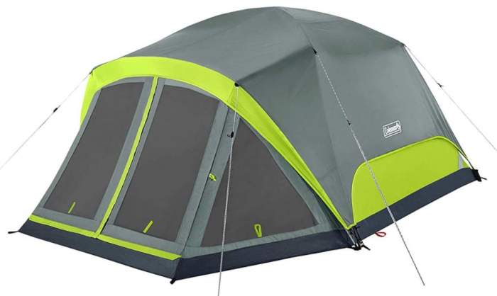 Coleman Camping Tent Skydome 4 Person with Screen Room.