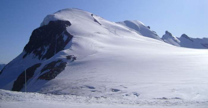 Breithorn - view of the summit from the area of lift station.