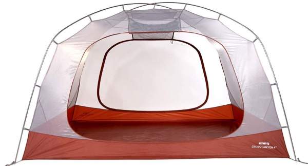 Dome tent with pre-bent roof poles.