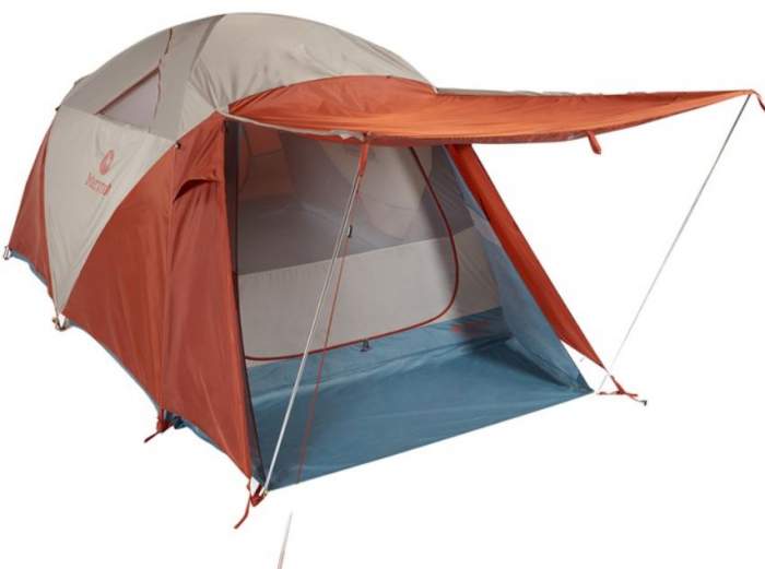 Marmot Torreya 4-Person Tent with awning configuration.