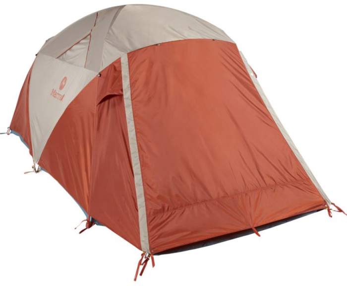 The Torreya 4 tent with a fully closed vestibule.