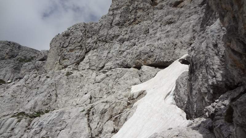 One out of several gullies with snow.