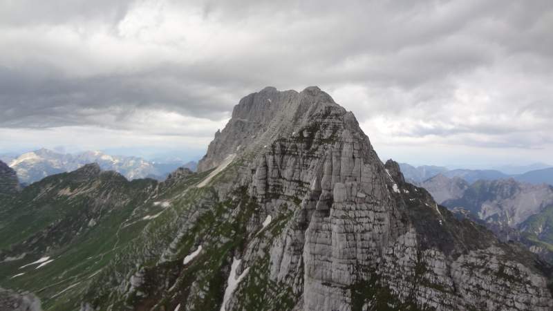 Jof di Montasio as seen from the route to Bivacco Luca Vuerich.