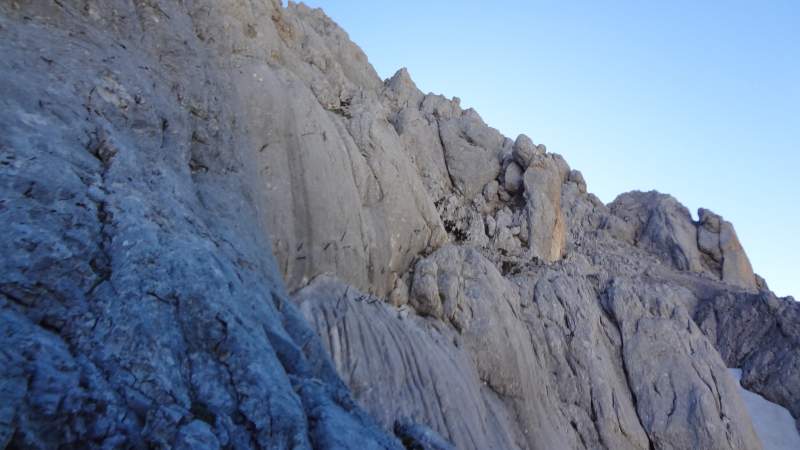 One of the sections of the ferrata wall.