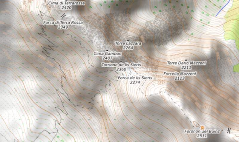 The map of the close surrounding.