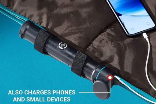 It can charge a phone.