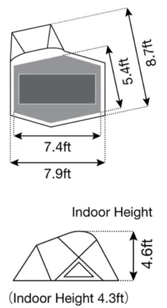 The floor plan and some dimensions.