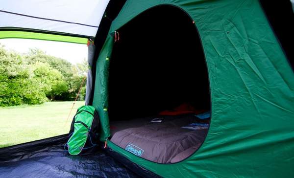 The inner tent door.