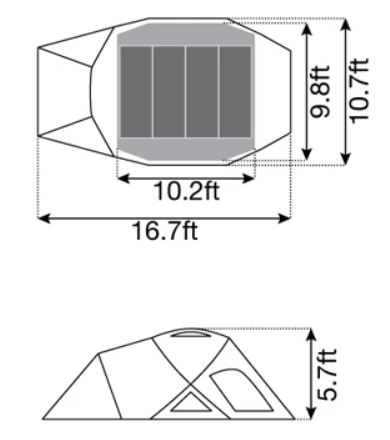 The floor plan and dimensions.