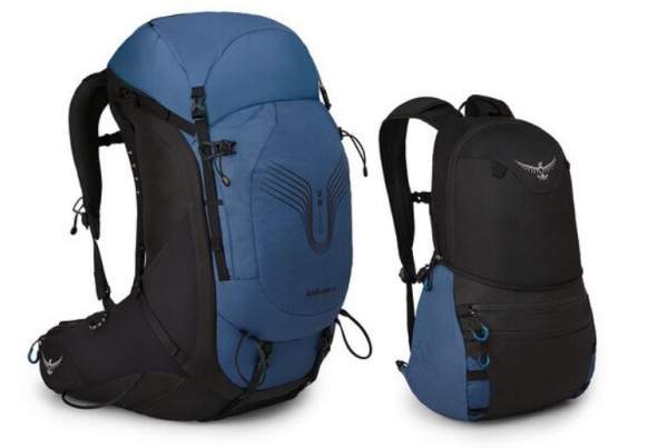 The pack in lidless use and the DayLid daypack.