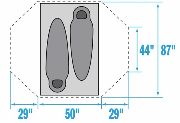 The floor plan and some dimensions.