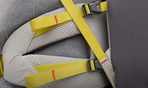 Open Range hip belt with dual straps for adjustability.