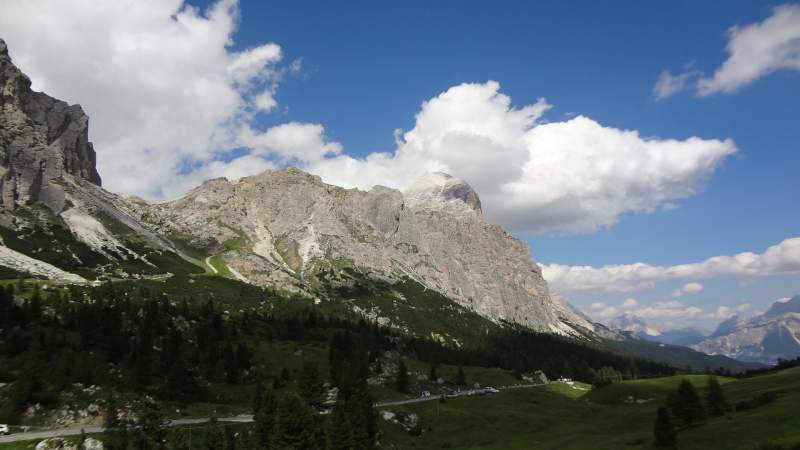 Tofana di Rozes as seen from Falzarego pass.