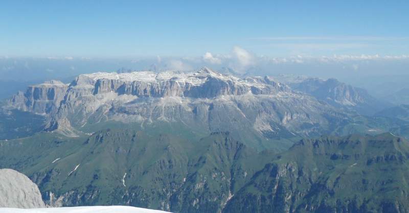 Piz Boè as seen from the summit of Marmolada.