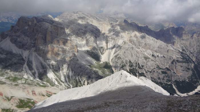 View down to the summit ridge.