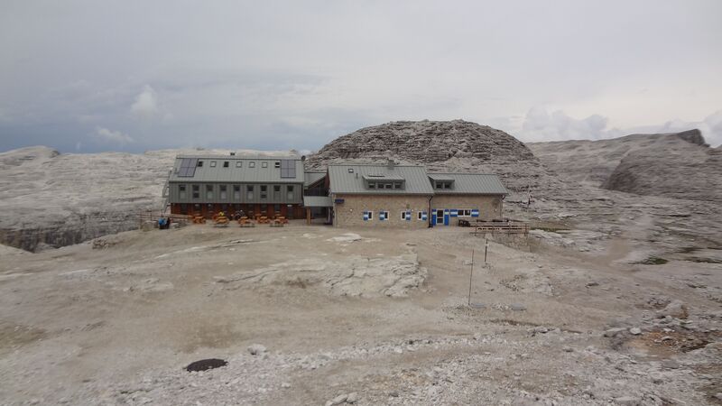 Piz Boe Rifugio Dolomites Italy.