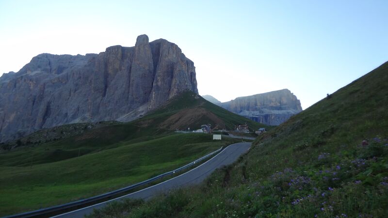 This is Sella Pass in early morning when I started my tour, the north side road.