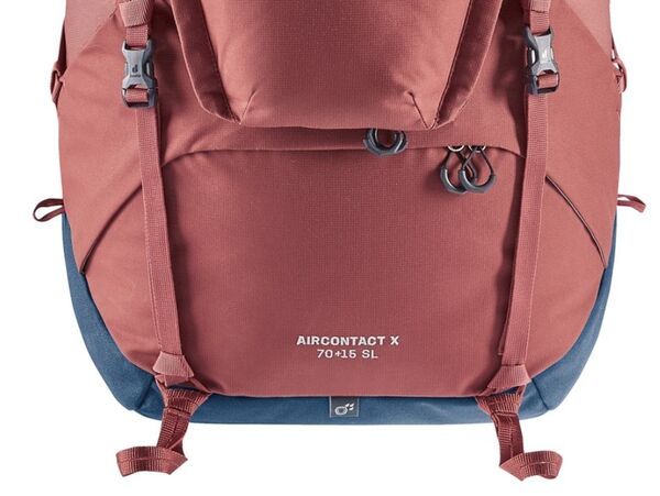 Removable straps and removable attachment loops in the Deuter Aircontact X pack.