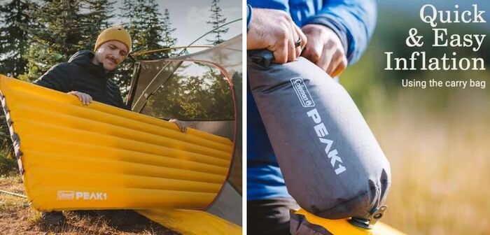Coleman PEAK1 Sleeping Camp Pad - 3.5 R-Value Inflatable Mat With Carry Bag