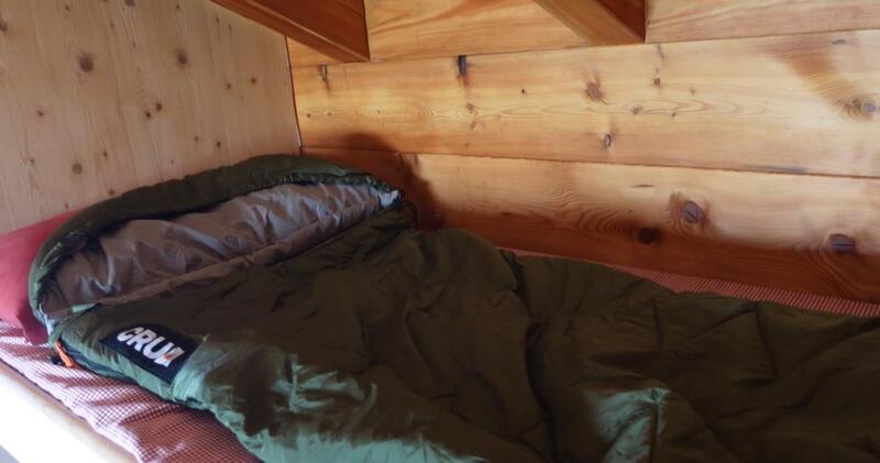 My Crua Graphene sleeping bag in Bivacco Val Loga.