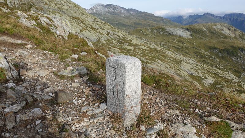 A border stone on the route. 