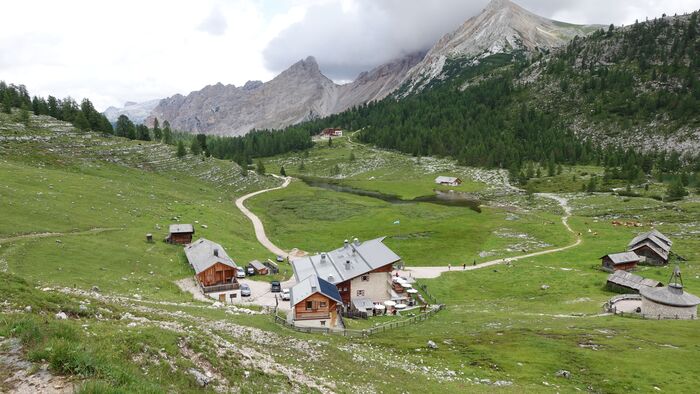 Both huts in sight.