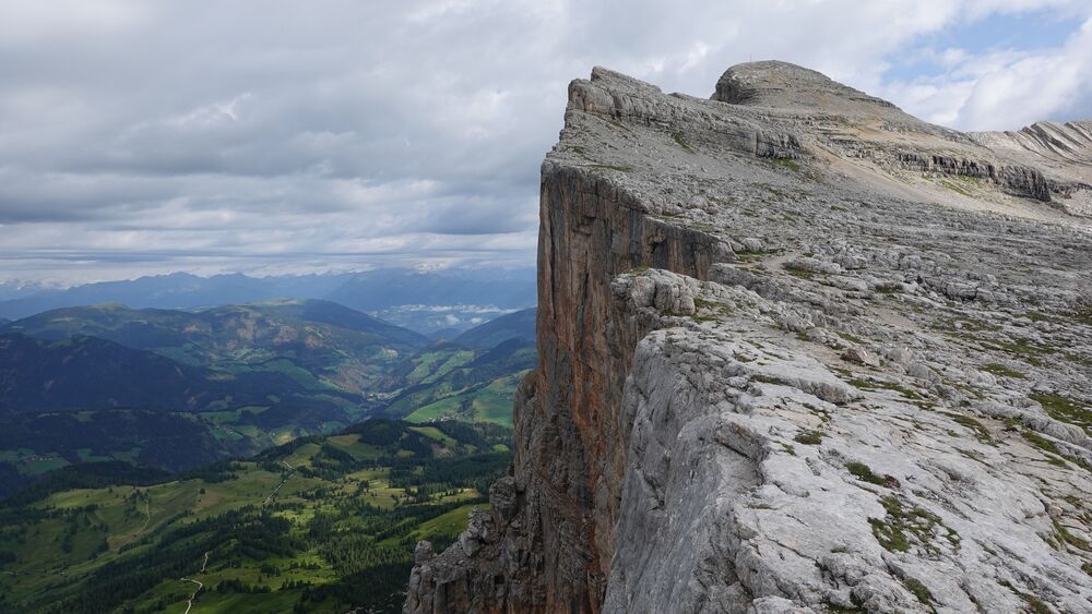 Vertical cliffs above Badia valley.