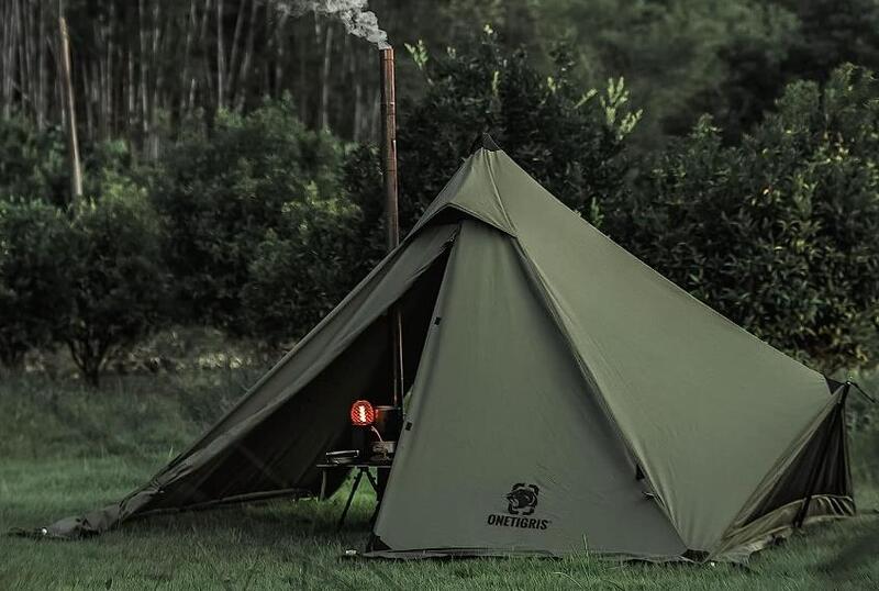 The OneTigris Conifer tent with a stove.