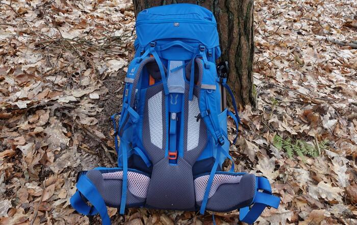 Deuter Aircontact Core 50 + 10 backpack for men.