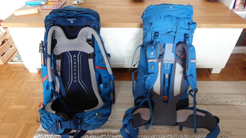 Very different suspension designs. The Deuter pack right.