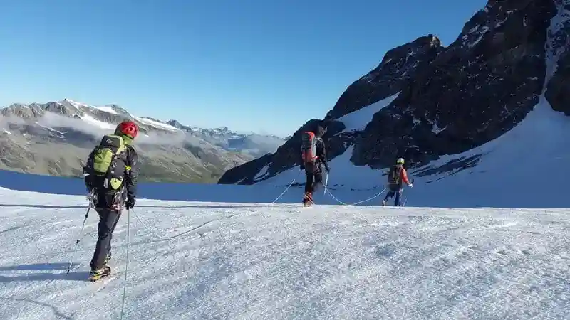 Mountaineers on a high elevation.