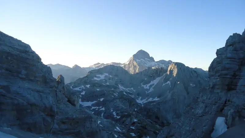 Triglav as seen from below the summit of Razor.