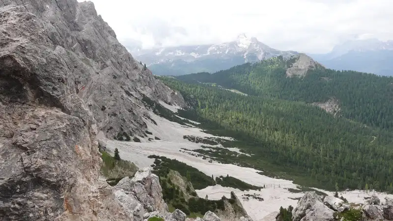 View to Padeon valley from the beginning of the ferrata part.