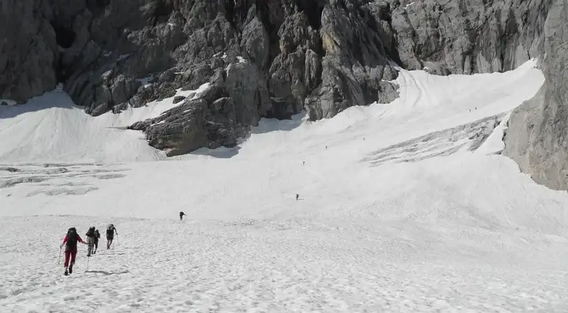 From my tour - climbers on Zugspitze glacier.